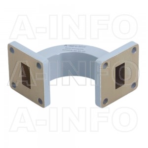 62WEB-40-40-20 WR62 Radius Bend Waveguide E-Plane 12.4-18GHz with Two Rectangular Waveguide Interfaces