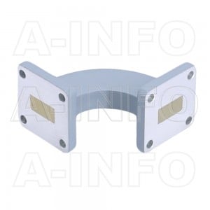 62WHB-40-40-20_Cu WR62 Radius Bend Waveguide H-Plane 12.4-18GHz with Two Rectangular Waveguide Interfaces