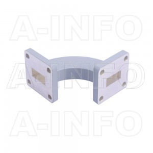 62WHB-40-40-25_Cu WR62 Radius Bend Waveguide H-Plane 12.4-18GHz with Two Rectangular Waveguide Interfaces