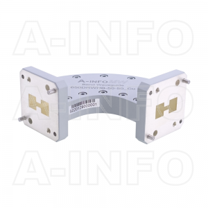 650DRWHB-50-50_Cu WRD650 Double Ridge Bend Waveguide H-Plane 6.5-18GHz with Two Double Ridge Waveguide Interfaces