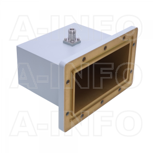 650WCAN_DM Right Angle Rectangular Waveguide to Coaxial Adapter 1.12-1.7GHz WR650 to N Type Female