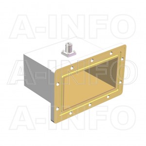 650WCAN_DM Right Angle Rectangular Waveguide to Coaxial Adapter 1.12-1.7GHz WR650 to N Type Female