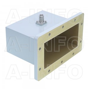 650WCAN Right Angle Rectangular Waveguide to Coaxial Adapter 1.12-1.7GHz WR650 to N Type Female
