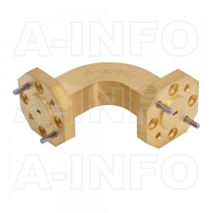 6WHB-25-25-10_Cu WR6 Radius Bend Waveguide H-Plane 110-170GHz with Two Rectangular Waveguide Interfaces