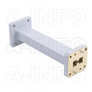 750D75WA-114.3_Cu Double Ridge to Rectangular Waveguide Transition 10-15GHz 114.3mm(4.5inch) WRD750 to WR75