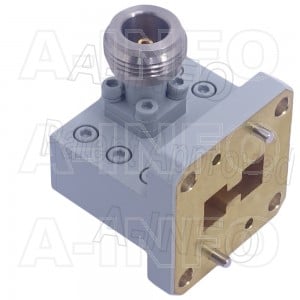750DRWCAN_Cu Right Angle Double Ridge Waveguide to Coaxial Adapter 7.5-18GHz WRD750 to N Type Female