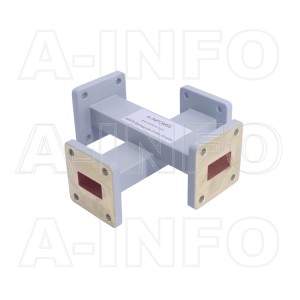 75W+C-50_Cu WR75 Waveguide Cross Coupler W+C-XX Type 10-15GHz 50dB Coupling with Four Rectangular Waveguide Interfaces 