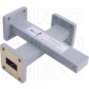 75WL+C-30_Cu WR75 Waveguide Cross Coupler WL+C-XX Type 10-15GHz 30dB Coupling with Three Rectangular Waveguide Interfaces 