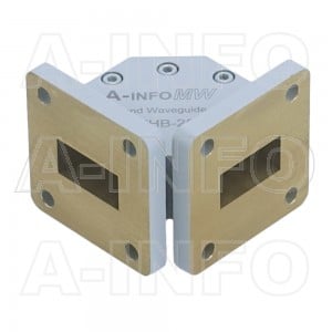 75WTHB-25-25 WR75 Miter Bend Waveguide H-Plane 10-15GHz with Two Rectangular Waveguide Interfaces