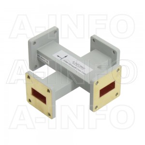 90W+C-30_Cu WR90 Waveguide Cross Coupler W+C-XX Type 8.2-12.4GHz 30dB Coupling with Four Rectangular Waveguide Interfaces 