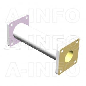 90WC128WA-101.6 Circular to Rectangular Waveguide Transition 8.2-8.51GHz 101.6mm(4inch) WC128 to WR90