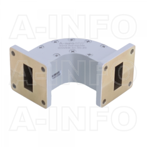 90WEB-50-50-20 WR90 Radius Bend Waveguide E-Plane 8.2-12.4GHz with Two Rectangular Waveguide Interfaces