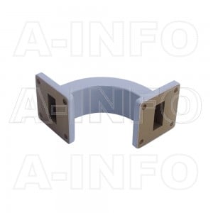 90WEB-55-55-35 WR90 Radius Bend Waveguide E-Plane 8.2-12.4GHz with Two Rectangular Waveguide Interfaces