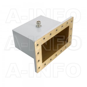 975WCA7/16 Right Angle Rectangular Waveguide to Coaxial Adapter 0.75-1.12GHz WR975 to 7/16 DIN Female