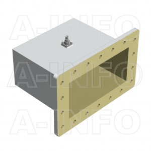 975WCASM Right Angle Rectangular Waveguide to Coaxial Adapter 0.75-1.12GHz WR975 to SMA Male