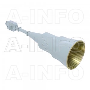 LB-CH-90-25-D02-C-NF Dual Circular Polarization Corrugated Conical Horn Antenna 8.2-12.4GHz 25dB Gain N Type Female