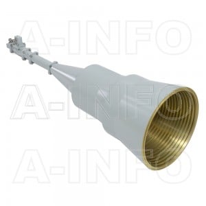 LB-CH-90-25-D16-C-NF Dual Circular Polarization Corrugated Conical Horn Antenna 8.9-11.7GHz 25dB Gain N Type Female