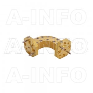 10WHB-25-25-10_Cu WR10 Radius Bend Waveguide H-Plane 75-110GHz with Two Rectangular Waveguide Interfaces