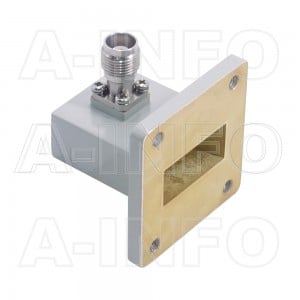 112WCAT Right Angle Rectangular Waveguide to Coaxial Adapter 7.05-10GHz WR112 to TNC Female
