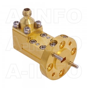 12WCA1.0_Cu Right Angle Rectangular Waveguide to Coaxial Adapter 60-90GHz WR12 to 1.0mm Female