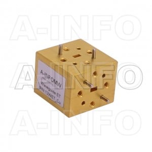 12WET_Cu WR12 Waveguide E-Plane Tee 60-90GHz with Three Rectangular Waveguide Interfaces