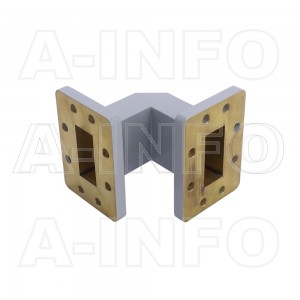 137WTEB-51-51_Cu WR137 Miter Bend Waveguide E-Plane 5.85-8.2GHz with Two Rectangular Waveguide Interfaces