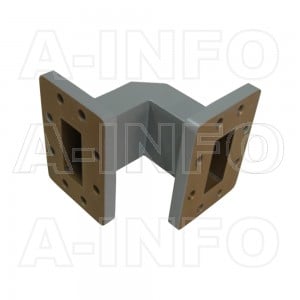 137WTEB-51-51 WR137 Miter Bend Waveguide E-Plane 5.85-8.2GHz with Two Rectangular Waveguide Interfaces