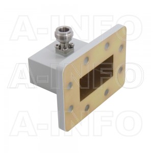 159WCAN Right Angle Rectangular Waveguide to Coaxial Adapter 4.9-7.05GHz WR159 to N Type Female