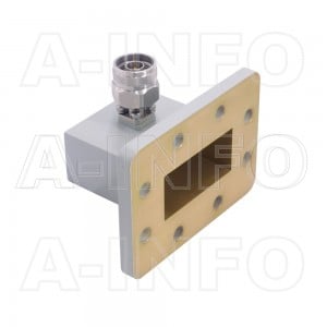 159WCANM Right Angle Rectangular Waveguide to Coaxial Adapter 4.9-7.05GHz WR159 to N Type Male