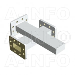 159WL+C-30 WR159 Waveguide Cross Coupler WL+C-XX Type 4.9-7.05GHz 30dB Coupling with Three Rectangular Waveguide Interfaces 
