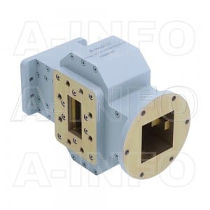 159WOMTS40.386-02 WR159 Waveguide Ortho-Mode Transducer(OMT) 4.9-7.05GHz 40.386mm(1.591inch) Square Waveguide Common Port