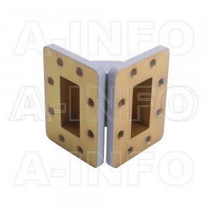 159WTEB-40-40 WR159 Miter Bend Waveguide E-Plane 4.9-7.05GHz with Two Rectangular Waveguide Interfaces