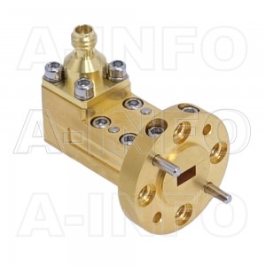 15WCA1.0_Cu Right Angle Rectangular Waveguide to Coaxial Adapter 50-75GHz WR15 to 1.0mm Female