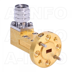 15WCA1.85M_Cu Right Angle Rectangular Waveguide to Coaxial Adapter 50-65GHz WR15 to 1.85mm Male