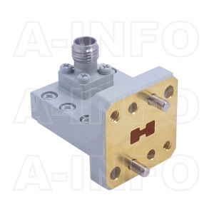 180DRWCAK_Cu Right Angle Double Ridge Waveguide to Coaxial Adapter 18-40GHz WRD180 to 2.92mm Female