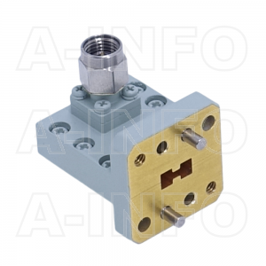 180DRWCAKM_Cu Right Angle Double Ridge Waveguide to Coaxial Adapter 18-40GHz WRD180 to 2.92mm Male