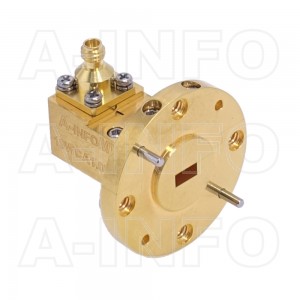 19WCA1.0_Cu Right Angle Rectangular Waveguide to Coaxial Adapter 40-60GHz WR19 to 1.0mm Female
