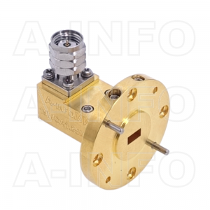19WCA1.85M_Cu Right Angle Rectangular Waveguide to Coaxial Adapter 40-60GHz WR19 to 1.85mm Male