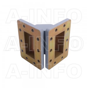 229WTEB-45-45 WR229 Miter Bend Waveguide E-Plane 3.3-4.9GHz with Two Rectangular Waveguide Interfaces