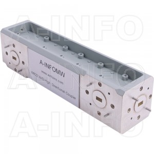 22WDXCHB-6_Cu WR22 Waveguide High Directional Coupler WDXCHB-XX Type H-Plane Bend 33-50GHz 6dB Coupling with Four Rectangular Waveguide Interfaces 
