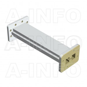 250D187WA-228.6 Double Ridge to Rectangular Waveguide Transition 3.95-5.85GHz 228.6mm(9inch) WRD250 to WR187