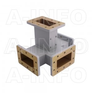 284WMT_PM5 WR284 Waveguide Magic Tee 2.6-3.95GHz with Four Rectangular Waveguide Interfaces