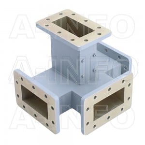 284WMT WR284 Waveguide Magic Tee 2.6-3.95GHz with Four Rectangular Waveguide Interfaces
