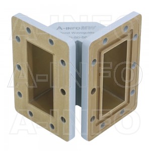 284WTEB-50-50_DPDM WR284 Miter Bend Waveguide E-Plane 2.6-3.95GHz with Two Rectangular Waveguide Interfaces