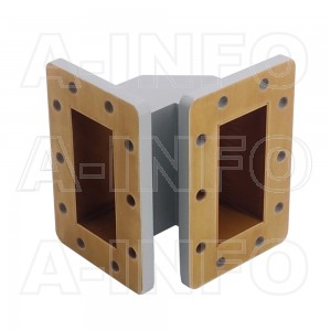 284WTEB-60-50 WR284 Miter Bend Waveguide E-Plane 2.6-3.95GHz with Two Rectangular Waveguide Interfaces