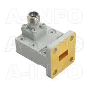 28WCA3.5_Cu Right Angle Rectangular Waveguide to Coaxial Adapter 26.5-33GHz WR28 to 3.5mm Female