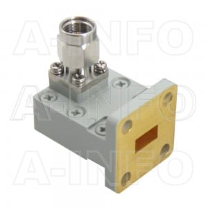 28WCA3.5M_Cu Right Angle Rectangular Waveguide to Coaxial Adapter 26.5-33GHz WR28 to 3.5mm Male