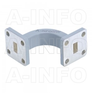 28WEB-25-25-10_Cu WR28 Radius Bend Waveguide E-Plane 26.5-40GHz with Two Rectangular Waveguide Interfaces