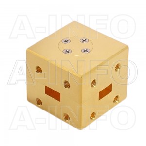 28WHT_Cu WR28 Waveguide H-Plane Tee 26.5-40GHz with Three Rectangular Waveguide Interfaces