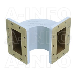 340WEB-100-100-40 WR340 Radius Bend Waveguide E-Plane 2.2-3.3GHz with Two Rectangular Waveguide Interfaces
